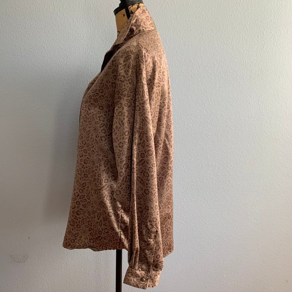 Vintage 80s Diane von Furstenberg Brown Floral - Picture 5 of 6